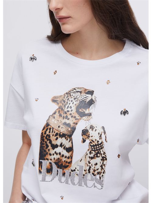 T-shirt con stampa e ricami gioiello LIU JO | WA6331JS904/P9272